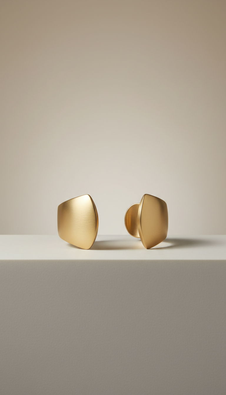 Matte Gold Architectural Cuff Bracelet