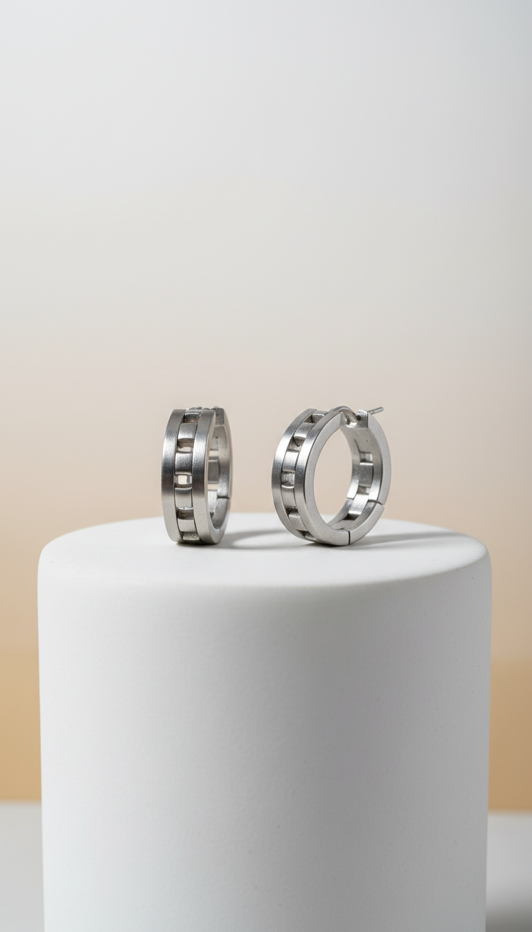 Stainless Steel Geometric Hoop Earrings