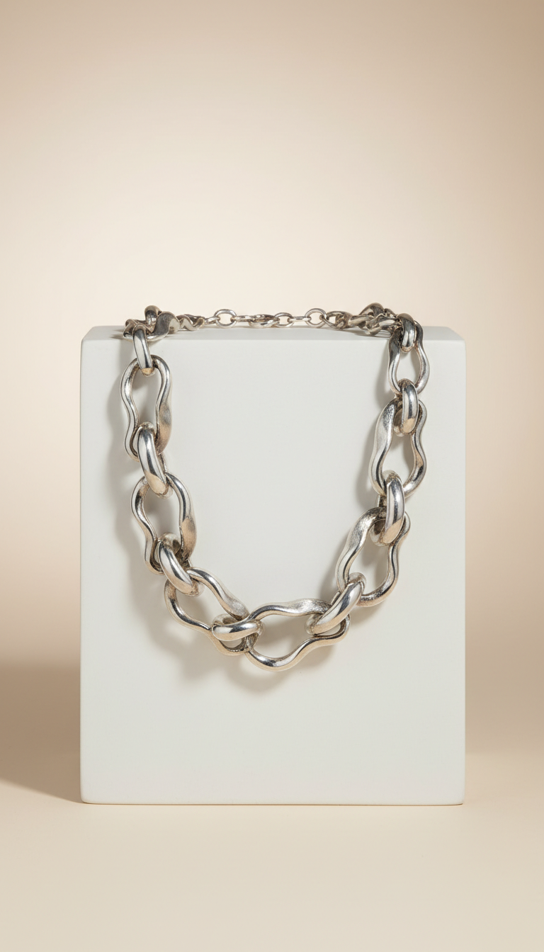 Sterling Silver Statement Necklace